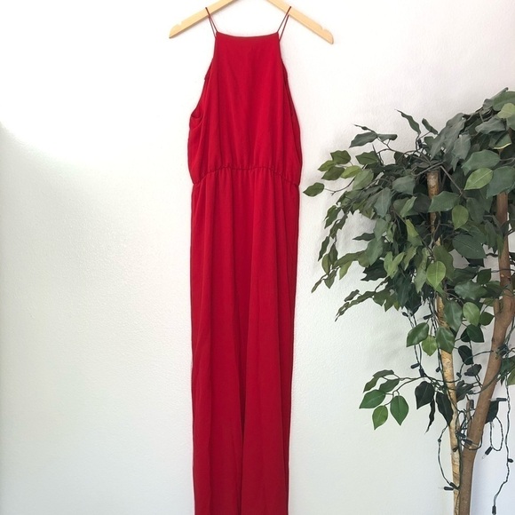 NWT Wayf Red Maxi Dress With Slit - Picture 8 of 8